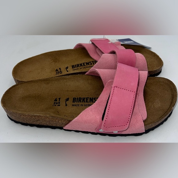 NEW Birkenstock Oita Suede Sandal - Candy Pink NARROW - EU 41/ US 10 Ladies NWB - Picture 2 of 11